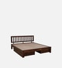 Buren Sheesham Wood King Size Bed In Provincial Teak Finish With Drawer Storage