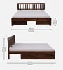 Buren Sheesham Wood King Size Bed In Provincial Teak Finish With Drawer Storage