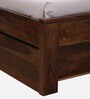 Buren Sheesham Wood King Size Bed In Provincial Teak Finish With Drawer Storage
