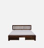 Buren Sheesham Wood King Size Bed In Provincial Teak Finish With Drawer Storage