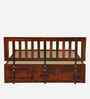 Buren Sheesham Wood Queen Size Bed In Honey Oak  Finish With Box Storage