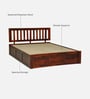 Buren Sheesham Wood Queen Size Bed In Honey Oak  Finish With Box Storage