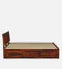 Buren Sheesham Wood Queen Size Bed In Honey Oak  Finish With Box Storage