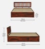 Buren Sheesham Wood Queen Size Bed In Honey Oak  Finish With Box Storage