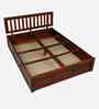 Buren Sheesham Wood Queen Size Bed In Honey Oak  Finish With Box Storage