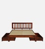 Buren Sheesham Wood Queen Size Bed In Honey Oak  Finish With Drawer Storage