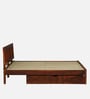 Buren Sheesham Wood Queen Size Bed In Honey Oak  Finish With Drawer Storage