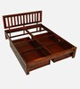 Buren Sheesham Wood Queen Size Bed In Honey Oak  Finish With Drawer Storage