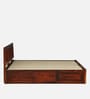 Buren Sheesham Wood Queen Size Bed In Honey Oak Finish With Hydraulic Storage
