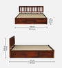 Buren Sheesham Wood Queen Size Bed In Honey Oak Finish With Hydraulic Storage
