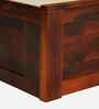 Buren Sheesham Wood Queen Size Bed In Honey Oak Finish With Hydraulic Storage