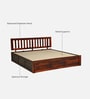 Buren Sheesham Wood Queen Size Bed In Honey Oak Finish With Hydraulic Storage
