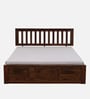 Buren Sheesham Wood Queen Size Bed In Provincial Teak Finish With Box Storage