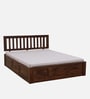 Buren Sheesham Wood Queen Size Bed In Provincial Teak Finish With Box Storage