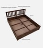 Buren Sheesham Wood Queen Size Bed In Provincial Teak Finish With Box Storage