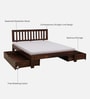 Buren Sheesham Wood Queen Size Bed In Provincial Teak Finish With Drawer Storage