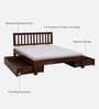 Buren Sheesham Wood Queen Size Bed In Provincial Teak Finish With Drawer Storage