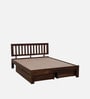 Buren Sheesham Wood Queen Size Bed In Provincial Teak Finish With Drawer Storage