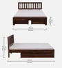 Buren Sheesham Wood Queen Size Bed In Provincial Teak Finish With Drawer Storage
