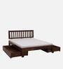 Buren Sheesham Wood Queen Size Bed In Provincial Teak Finish With Drawer Storage