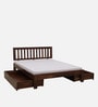 Buren Sheesham Wood Queen Size Bed In Provincial Teak Finish With Drawer Storage