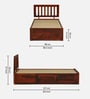 Buren Sheesham Wood Single Bed In Honey Oak  Finish With Box Storage