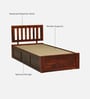 Buren Sheesham Wood Single Bed In Honey Oak  Finish With Box Storage