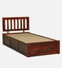 Buren Sheesham Wood Single Bed In Honey Oak  Finish With Box Storage
