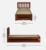 Buren Sheesham Wood Single Bed In Honey Oak  Finish With Trundle