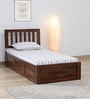 Buren Sheesham Wood Single Bed In Provincial Teak Finish With Box Storage