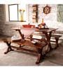Burgdorf Six Seater Picnic Table Set in Provincial Teak Finish on Rent