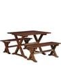 Burgdorf Six Seater Picnic Table Set in Provincial Teak Finish on Rent