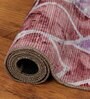 Burgendy Floral Polyester 9' X 12' Machine Made Carpet