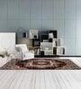 Burgundy & Beige Traditional Polyester 3 x 5 Feet Machine Made Carpet