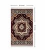 Burgundy & Beige Traditional Polyester 3 x 5 Feet Machine Made Carpet