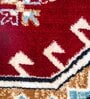 Burgundy & Beige Traditional Polyester 3 x 5 Feet Machine Made Carpet