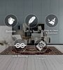 Burgundy & Beige Traditional Polyester 3 x 5 Feet Machine Made Carpet
