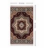 Burgundy & Beige Traditional Polyester 5 x 7 Feet Machine Made Carpet