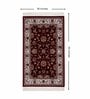 Burgundy & Cream Traditional Polyester 3 x 5 Feet Machine Made Carpet