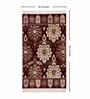 Burgundy & Cream Traditional Polyester 3 x 5 Feet Machine Made Carpet