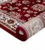 Burgundy & Cream Traditional Polyester 4 x 6 Feet Machine Made Carpet