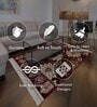 Burgundy & Cream Traditional Polyester 4 x 6 Feet Machine Made Carpet