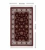 Burgundy & Cream Traditional Polyester 4 x 6 Feet Machine Made Carpet