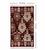 Burgundy & Cream Traditional Polyester 4 x 6 Feet Machine Made Carpet