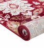 Burgundy & Cream Traditional Polyester 5 x 7 Feet Machine Made Carpet