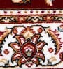 Burgundy & Cream Traditional Polyester 5 x 7 Feet Machine Made Carpet