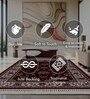 Burgundy & Cream Traditional Polyester 5 x 7 Feet Machine Made Carpet