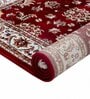 Burgundy & Cream Traditional Polyester 5 x 7 Feet Machine Made Carpet