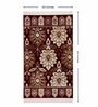 Burgundy & Cream Traditional Polyester 5 x 7 Feet Machine Made Carpet