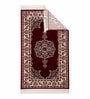 Burgundy & Cream Traditional Polyester 5 x 7 Feet Machine Made Carpet